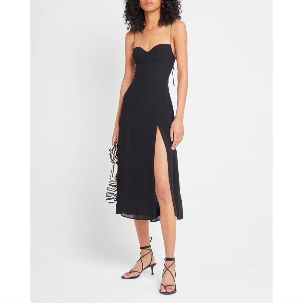 Few Moda Kourt Black Slip Midi Dress